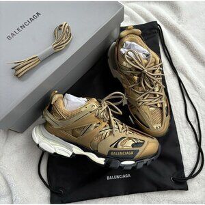 Balenciaga Gold/White/Black Track Sneakers